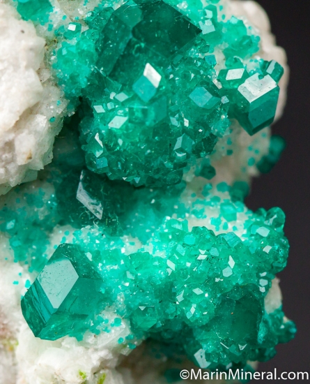 Dioptase on Calcite from Tsumeb, Namibia [db_pics/pics/CT216e.jpg]