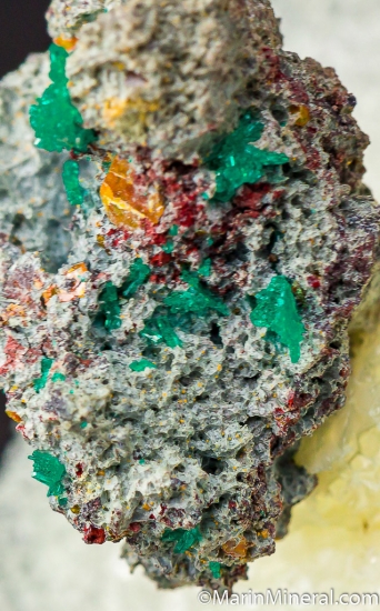 Dioptase with Wulfenite from Mammoth-Saint Anthony Mine, Tiger, Pinal Co., Arizona, USA [db_pics/pics/CT235d.jpg]