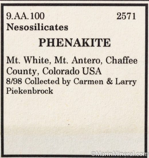 Phenakite from Mt. White, Colorado, USA [db_pics/pics/D454e.jpg]