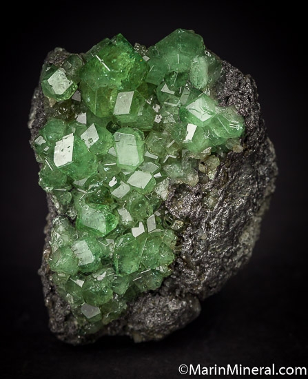 Tsavorite on Graphite from Merelani Hills, Arusha, Tanzania [db_pics/pics/J316a.jpg]