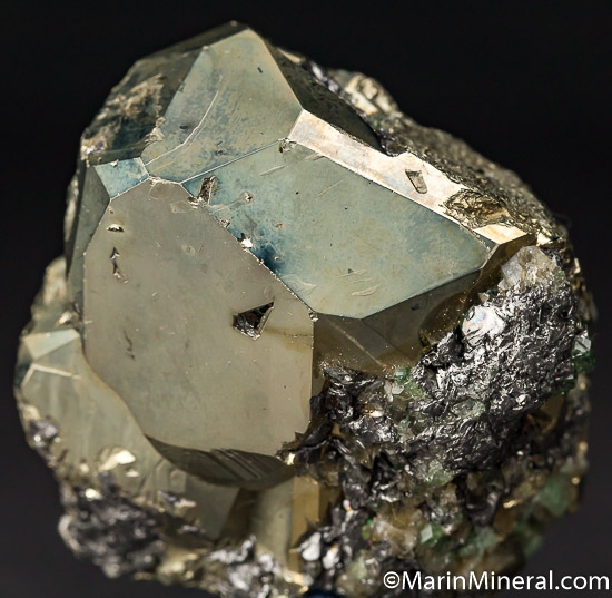 Pyrite with Tsavorite, Diopside from Merelani Hills, Arusha, Tanzania [db_pics/pics/J910a.jpg]