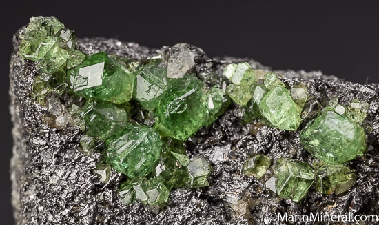 Tsavorite on Graphite from Merelani Hills, Arusha, Tanzania [db_pics/pics/K321c.jpg]
