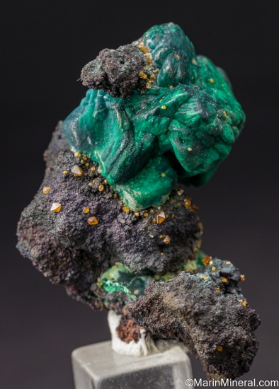 Wulfenite on Chrysocolla pseud. Malachite pseudo. Azurite from Whim Creek, Western Australia, Australia [db_pics/pics/LL124b.jpg]