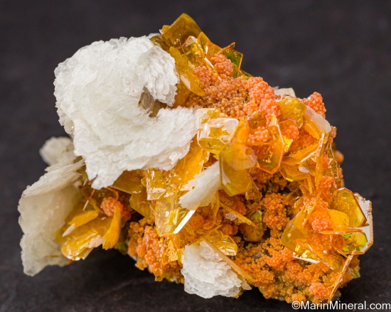 Wulfenite, Mimetite, Barite from San Francisco Mine, Sonora, Mexico [db_pics/pics/LL164b.jpg]