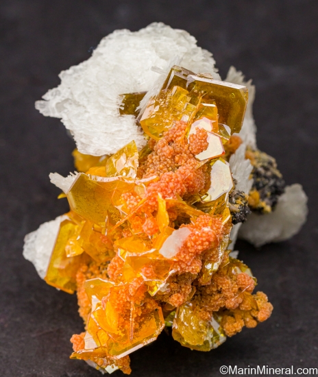 Wulfenite, Mimetite, Barite from San Francisco Mine, Sonora, Mexico [db_pics/pics/LL164c.jpg]