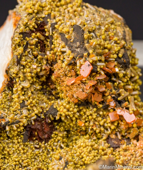 Wulfenite on Vanadinite from Los Lamentos, Chihuahua, Mexico [db_pics/pics/LL199e.jpg]