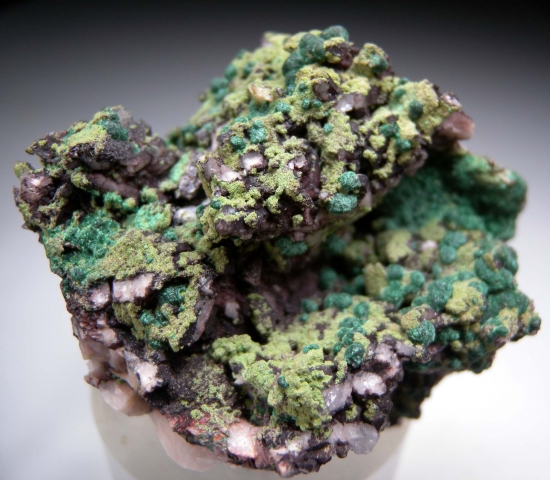 Zincolivenite (Cuprian Adamite) on Quartz from Tsumeb, Namibia [db_pics/pics/LL26b.jpg]