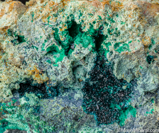 Clinoclase with Cornubite from Majuba Hill Mine, Pershing Co., Nevada, USA [db_pics/pics/LL665c.jpg]