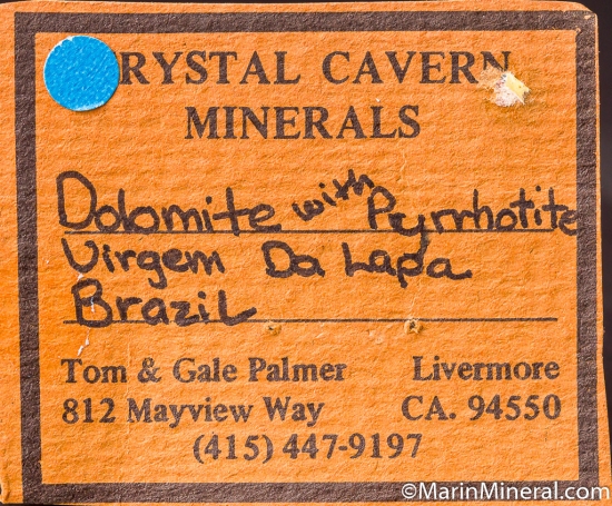 Pyrhottite on Dolomite from Morro Velho Gold Mine, Minas Gerais, Brazil [db_pics/pics/M201e.jpg]