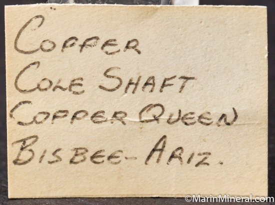 Copper from Cole Shaft, Copper Queen Mine, Bisbee, Arizona, USA [db_pics/pics/M403e.jpg]