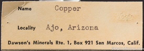 Copper from Ajo, Arizona, USA [db_pics/pics/M427d.jpg]