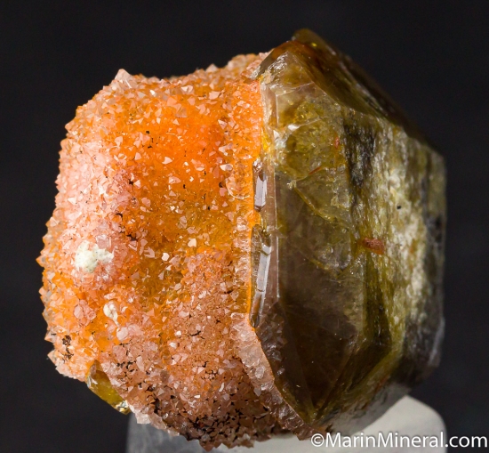 Wulfenite with Quartz from M'fouati, Bouenza Department, Congo [db_pics/pics/M912b.jpg]