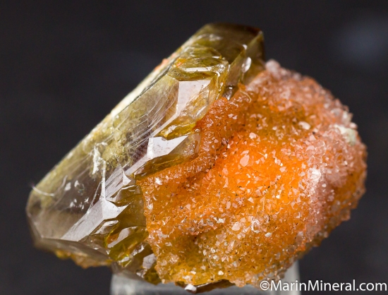 Wulfenite with Quartz from M'fouati, Bouenza Department, Congo [db_pics/pics/M912d.jpg]