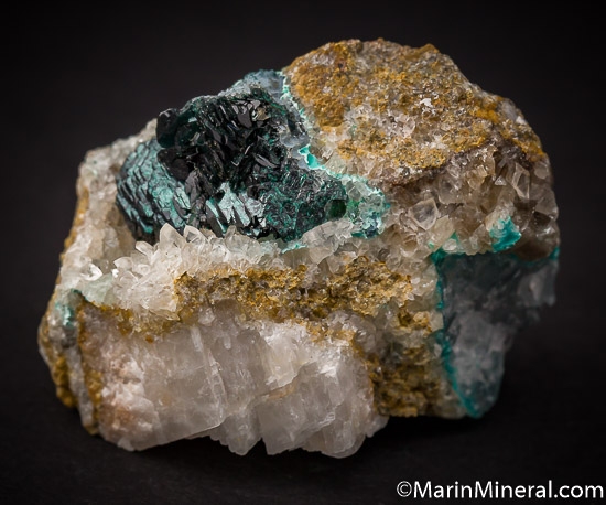 Clinoatacamite with Selenite from Lily Mine, Ica Department, Peru [db_pics/pics/SM843a.jpg]
