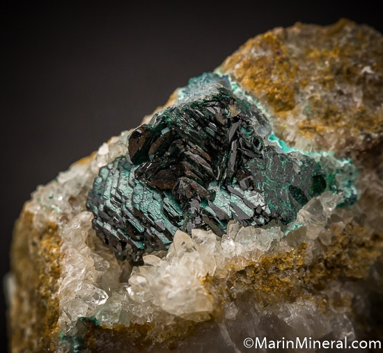 Clinoatacamite with Selenite from Lily Mine, Ica Department, Peru [db_pics/pics/SM843c.jpg]