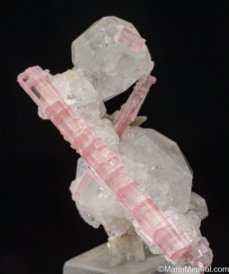 Pollucite on Tourmaline from Shengus, Skardu, Pakistan [db_pics/pics/ST129b.jpg]