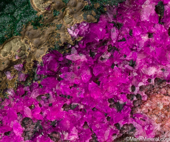 Kolwezite, Malachite on Cobaltian Calcite from Kolwezi Mining District, Lualaba, DR Congo [db_pics/pics/ST188c.jpg]