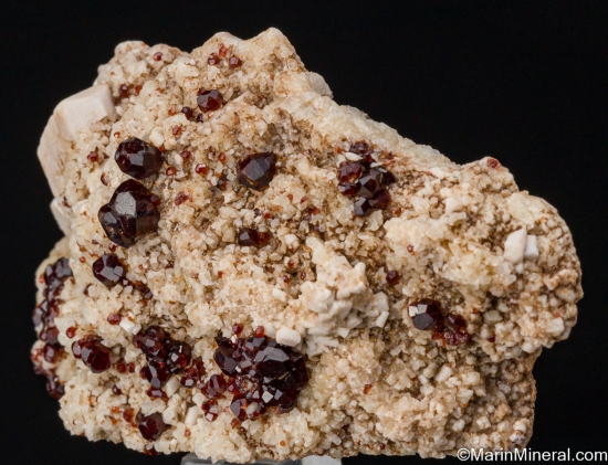 Spessartine, Quartz on Albite, Microcline from Newberry Mountains, Clark Co., Nevada, USA [db_pics/pics/ST541b.jpg]
