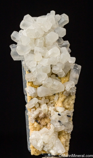 Calcite on Stibnite from Henan Prov., China [db_pics/pics/ST565c.jpg]