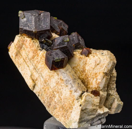 Andradite on Orthoclase from Imilchil, Morocco [db_pics/pics/ST683a.jpg]