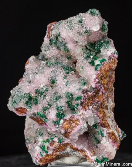 Quartz over Cobaltian Calcite, Malachite from Tenke Fungurume, Lualaba, DR Congo [db_pics/pics/SV426b.jpg]