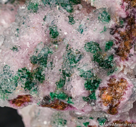 Quartz over Cobaltian Calcite, Malachite from Tenke Fungurume, Lualaba, DR Congo [db_pics/pics/SV426e.jpg]
