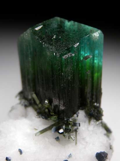 Elbaite with Beryl on Albite from Stak Nala, Skardu District, Pakistan [db_pics/pics/a322c.jpg]