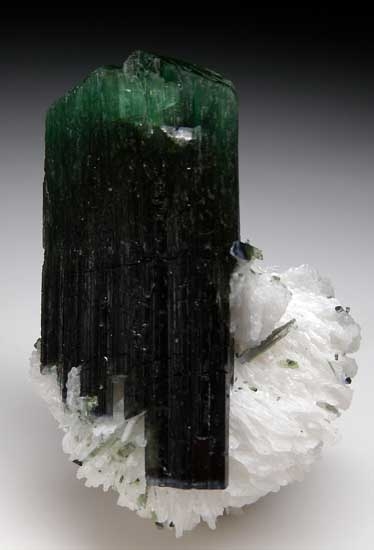 Elbaite with Beryl on Albite from Stak Nala, Skardu District, Pakistan [db_pics/pics/a322d.jpg]