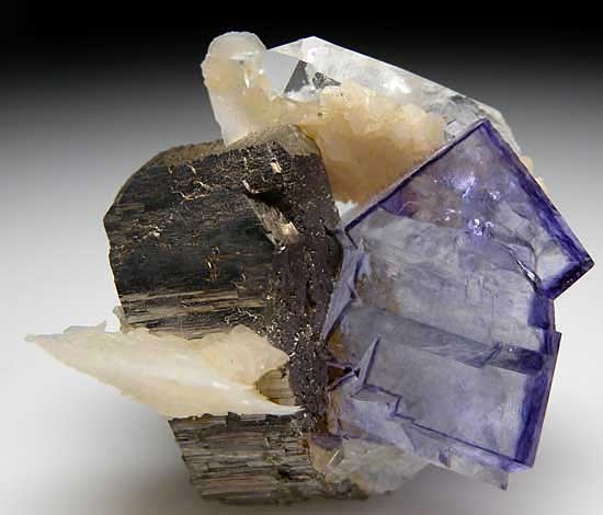 Fluorite, Arsenopyrite, Quartz, Calcite from Yaogangxian Mine, Hunan, China [db_pics/pics/a793a.jpg]