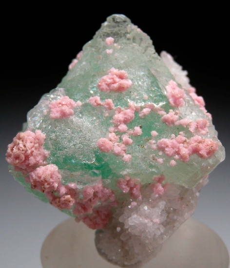 Rhodochrosite on Fluorite from Sunnyside Mine, Silverton, San Juan Co., Colorado, USA [db_pics/pics/ab103a.jpg]