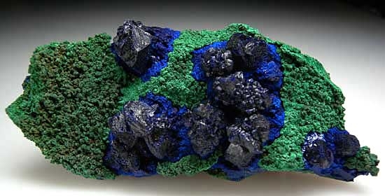 Azurite on Malachite from Bou Bekker Mine, Toussit District, Oujda-Angad Prov., Morocco [db_pics/pics/af432a.jpg]