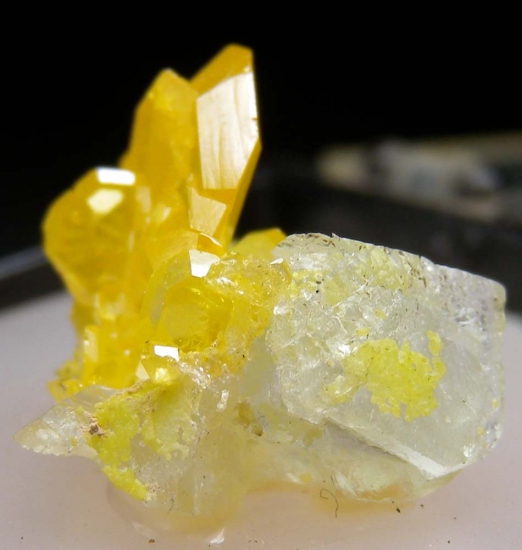 Wulfenite on Fluorite from Castle Dome Dist., Yuma Co., Arizona, USA [db_pics/pics/au533b.jpg]