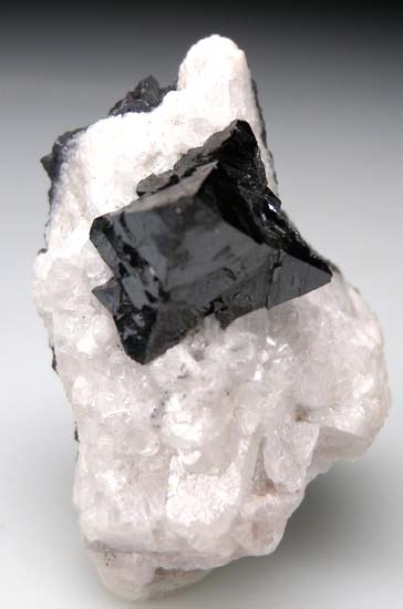 Hausmanite in Calcite from N'Chwanning Mine, Kuruman, South Africa [db_pics/pics/c257a.jpg]
