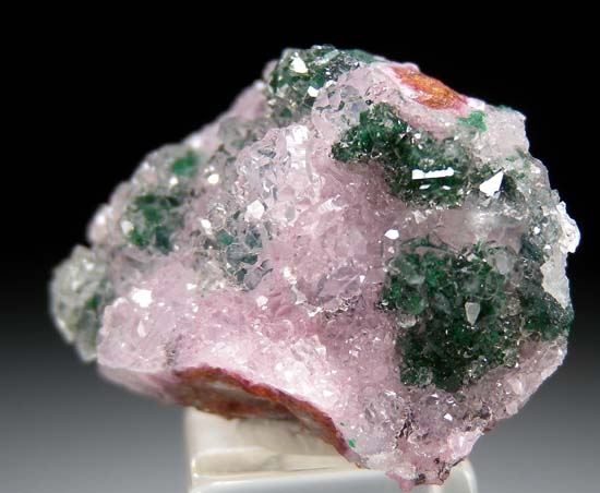 Calcite and Malachite covered by Quartz from Luambo Mine, Katanga, Congo [db_pics/pics/c305b.jpg]