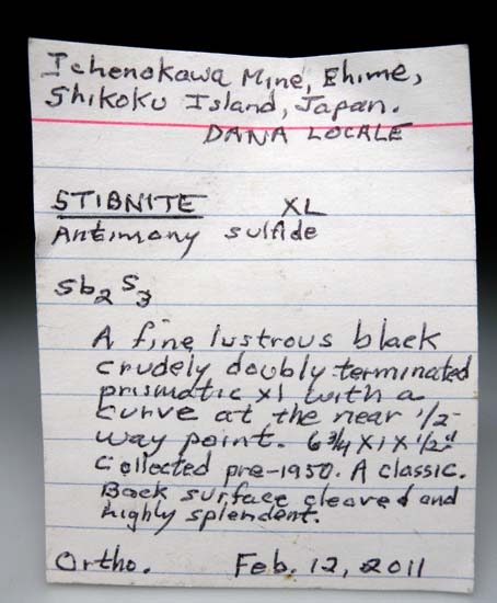 Stibnite from Ichinokawa Mine, Ehime Pref. Shikoku Island, Japan [db_pics/pics/c310b.jpg]