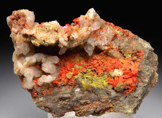 Crocoite with Vauquelinite from Berezovsk, Ural Mtns., Russia [db_pics/pics/c427a.jpg]