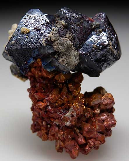 Cuprite on Copper with Silver from Poteryaevskoe Mine, Rubtsovskoe deposit, Siberia, Russia [db_pics/pics/e224b.jpg]