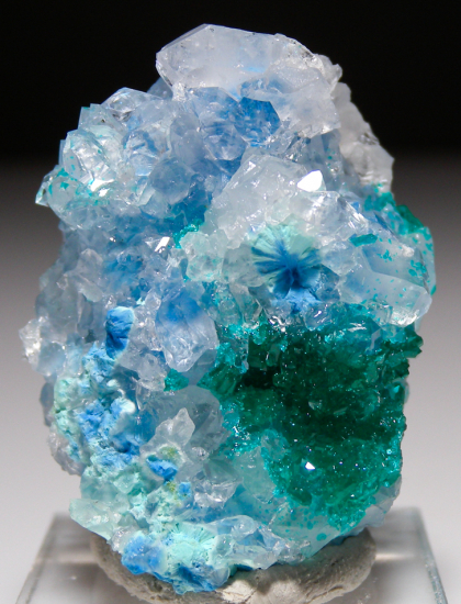 Dioptase, Quartz, Plancheite from Sanda Mine, Pool Department, Republic of the Congo [db_pics/pics/fm209a.jpg]