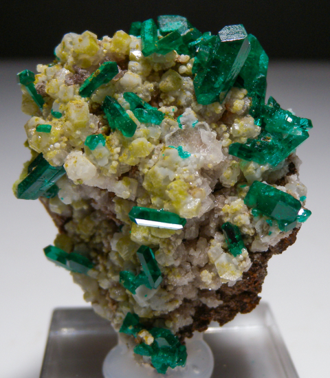 Willemite and Dioptase from Gotala, near Mindouli, Pool Dept., Rep. of Congo [db_pics/pics/fm523a.jpg]