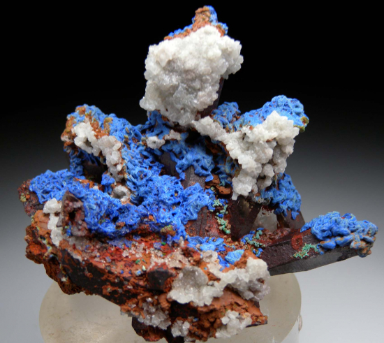 Azurite, Malachite on Quartz from Mecissi, Er Rachidia Prov., Morocco [db_pics/pics/fm675b.jpg]