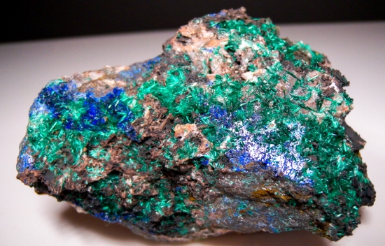 Brochantite with Linarite from Mujuram, Morocco [db_pics/pics/lp697a.jpg]