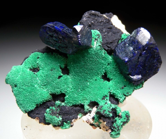 Azurite with Malachite from Milpillas Mine, Cuitaca, Sonora, Mexico [db_pics/pics/mk562a.jpg]