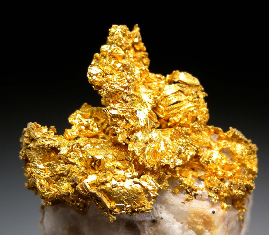 Gold on Quartz from Round Mountain Mine, Nye County, Nevada, USA [db_pics/pics/p384f.jpg]