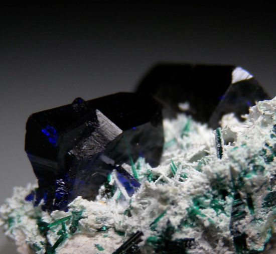 Azurite with Brochantite from Milpillas Mine, Cuitaca, Sonora, Mexico [db_pics/pics/p408d.jpg]