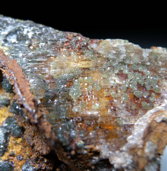 Scorodite with Selenite from Mina Oujela, Mapimi, Durango, Mexico [db_pics/pics/p592d.jpg]