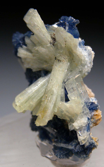 Paravauxite on Vauxite from Siglo XX Mine, Llallagua, Potosi Dept., Bolivia [db_pics/pics/p729b.jpg]