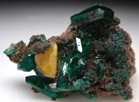 Dioptase with Wulfenite from Angola [db_pics/pics/p987a.jpg]