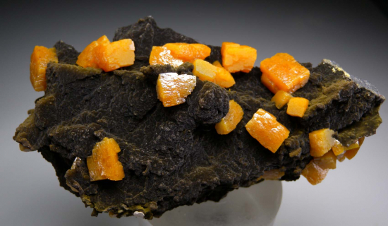 Wulfenite on Mottramite from Mina Ojuela, Mapimi, Durango, Mexico [db_pics/pics/r232a.jpg]