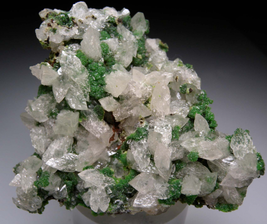 Calcite on Conichalcite from Mina Ojuela, Mapimi, Durango, Mexico [db_pics/pics/r233a.jpg]