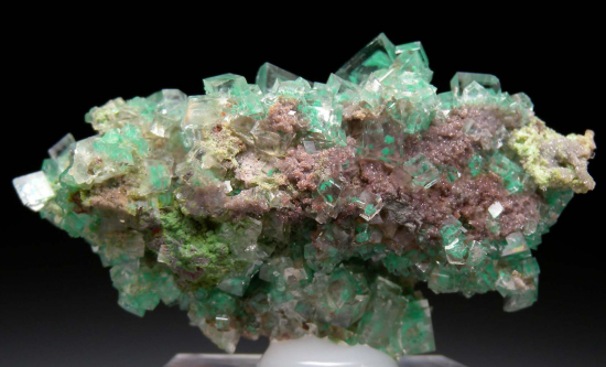 Malachite in Calcite with Duftite from Tsumeb, Namibia [db_pics/pics/r421b.jpg]